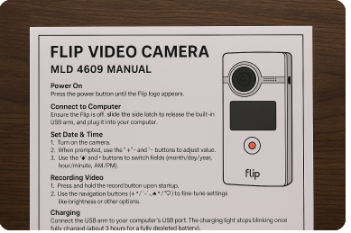 flip video camera mld 4609 manual​