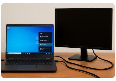 monitor extra para laptop fica apagando 3v​